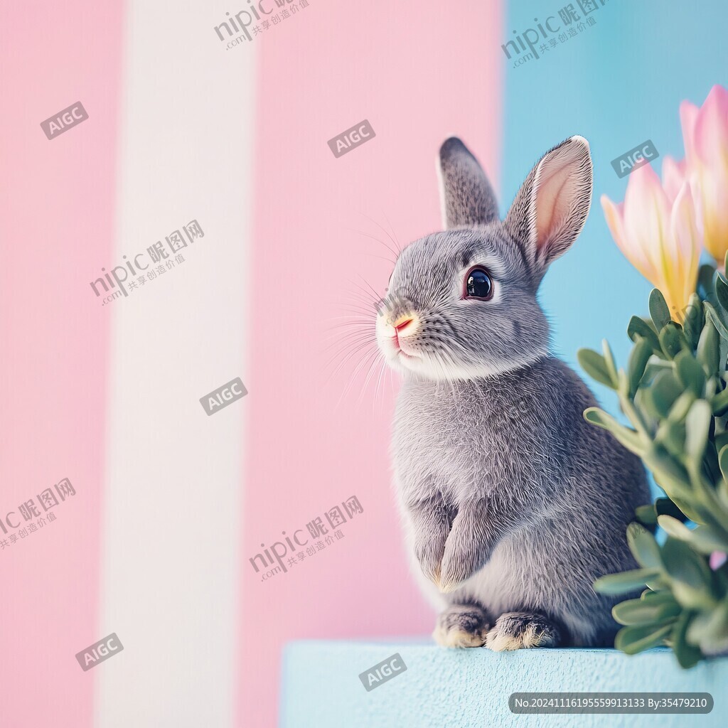 唯美萌寵玉兔小動物