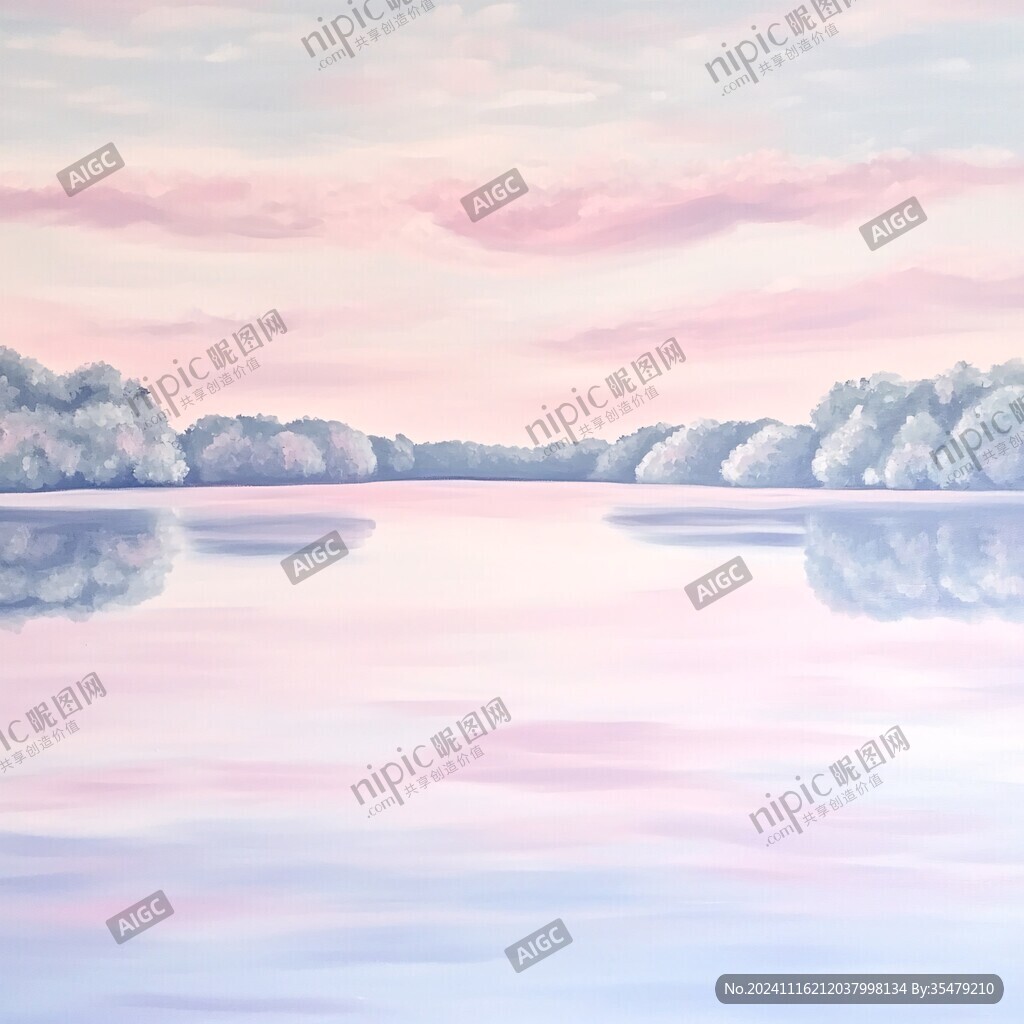 湖面插畫