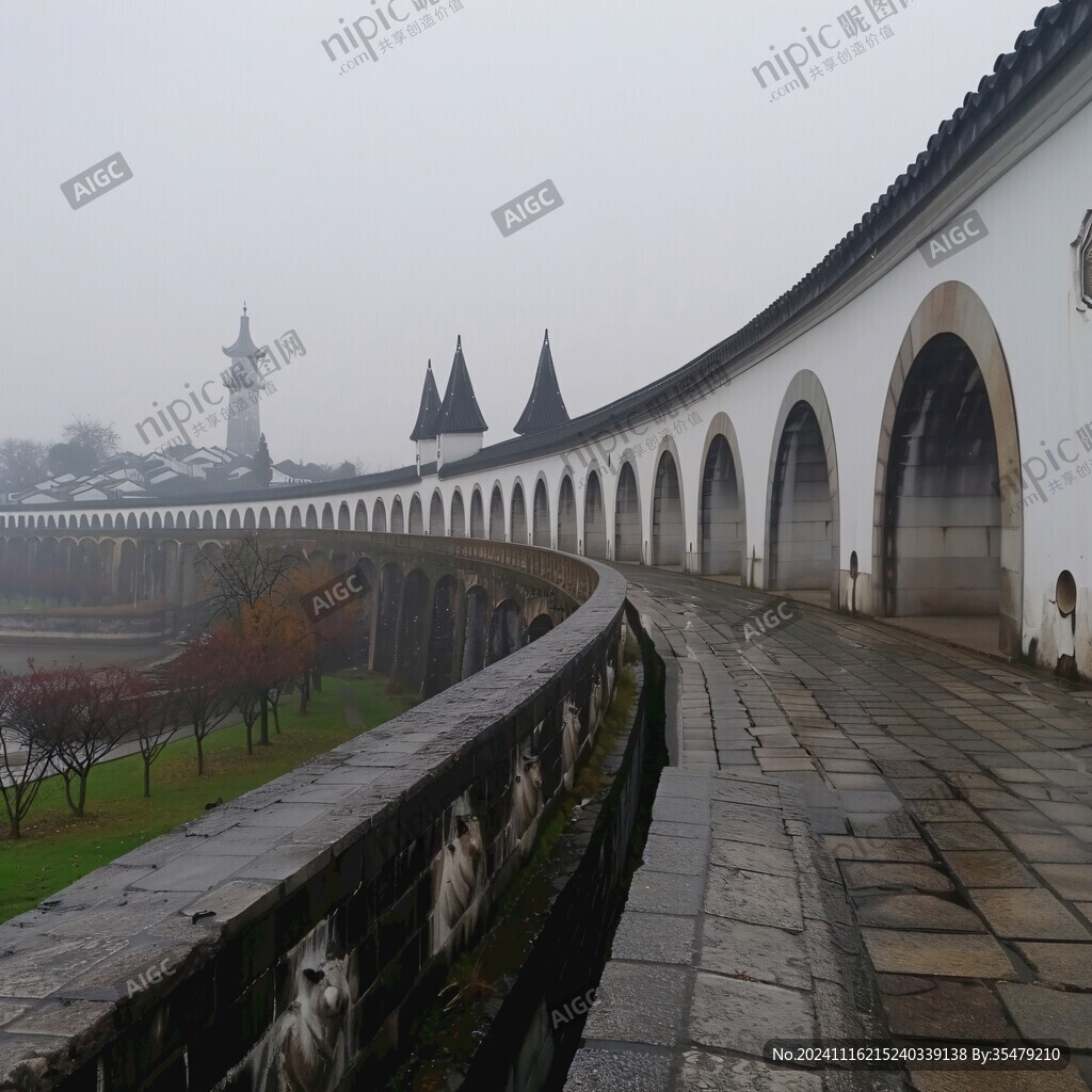 雨中拱橋