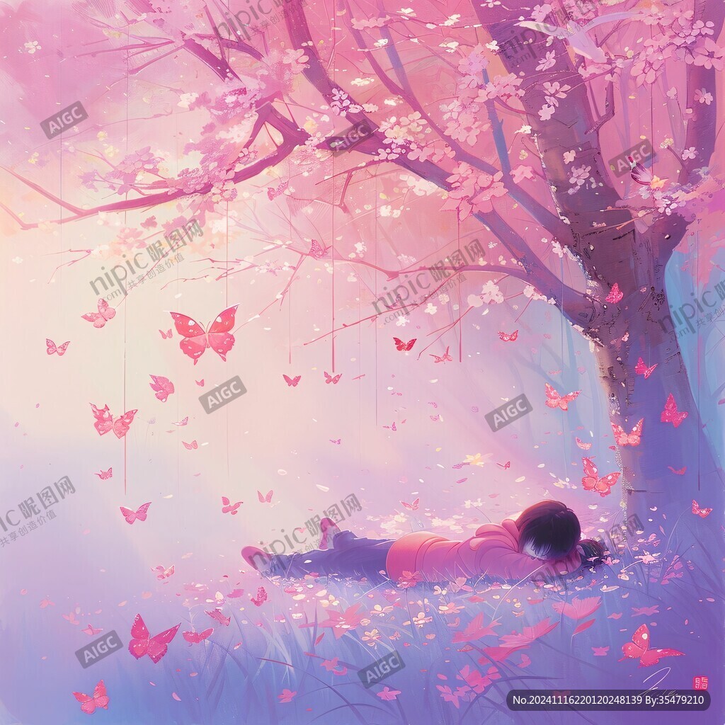春之風(fēng)影治愈系小插畫