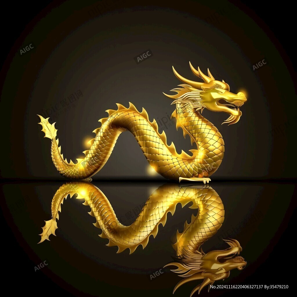 金色龍形圖