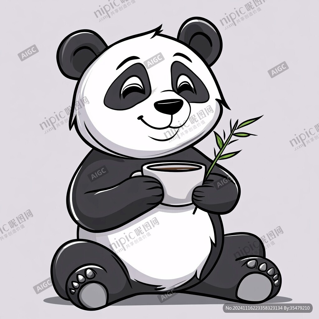 喝茶的熊貓