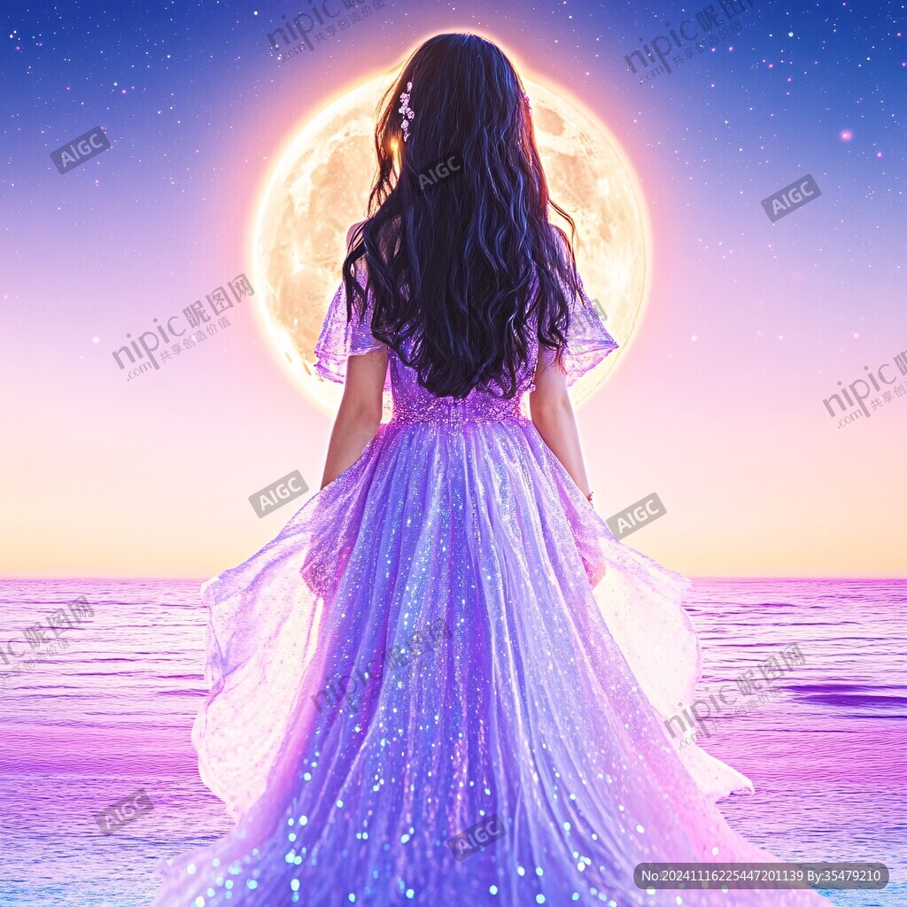 星辰大海女孩背影