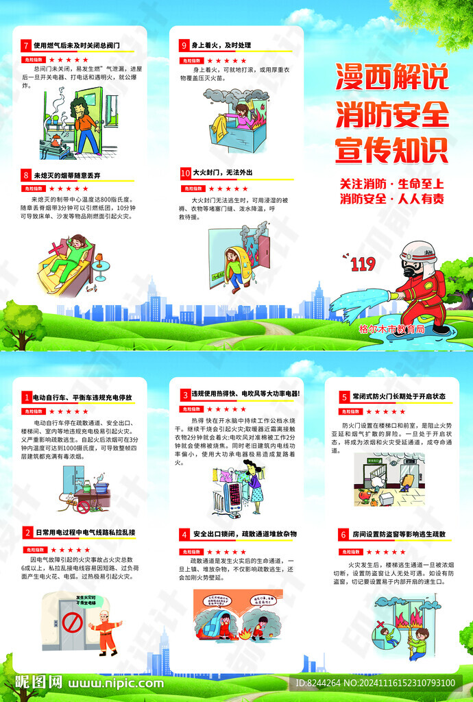 消防漫畫(huà)三折
