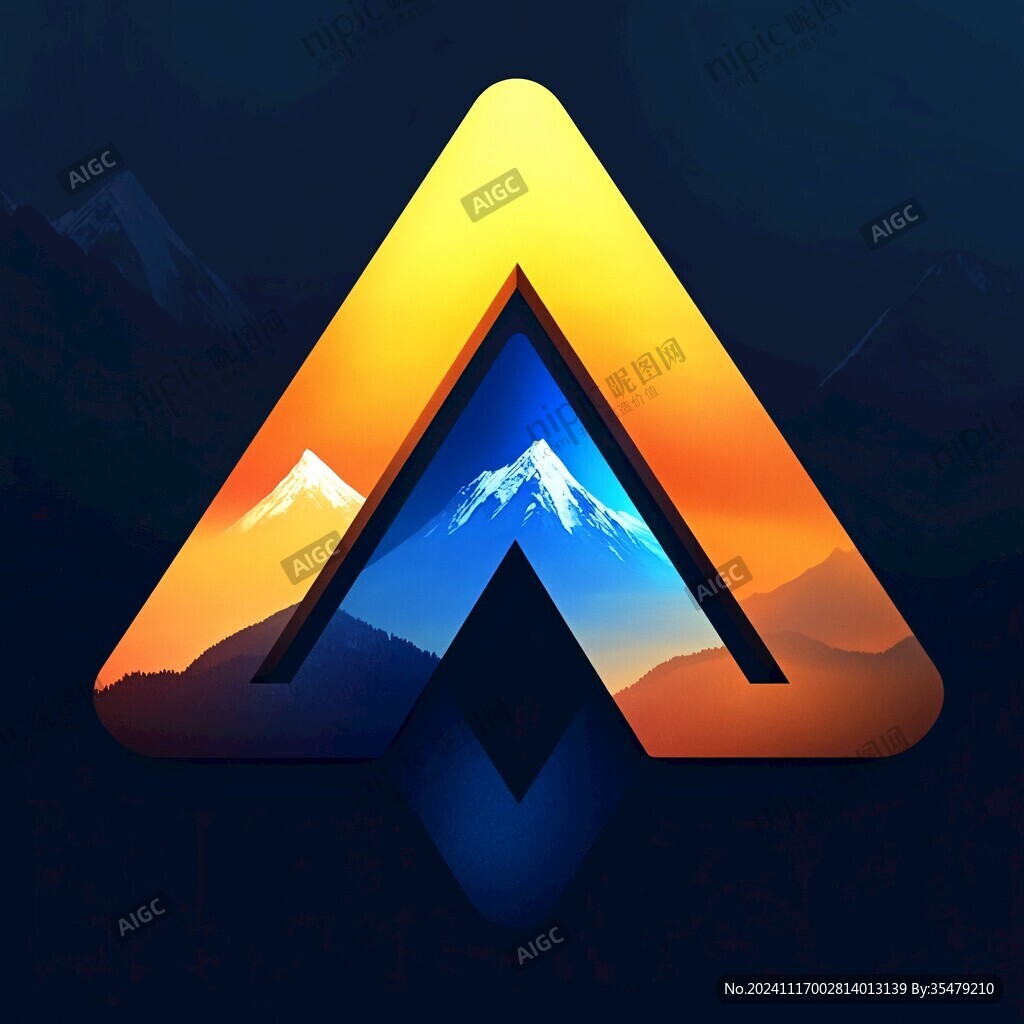 山脈插畫logo