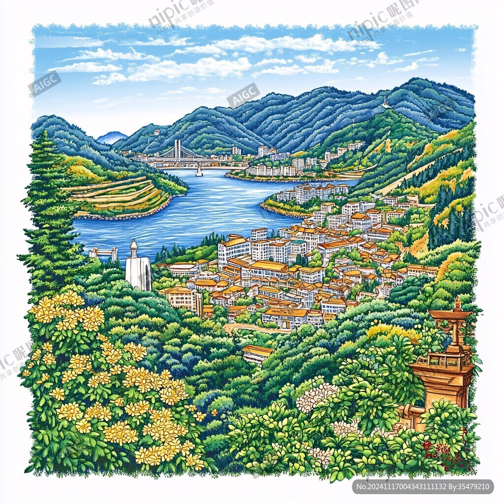特別行政區(qū)城市山水畫