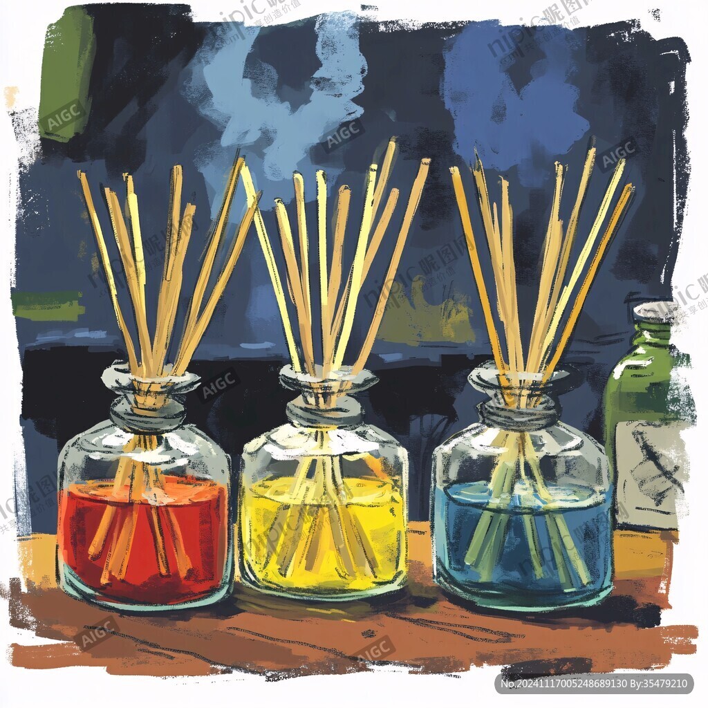 精油香薰插畫
