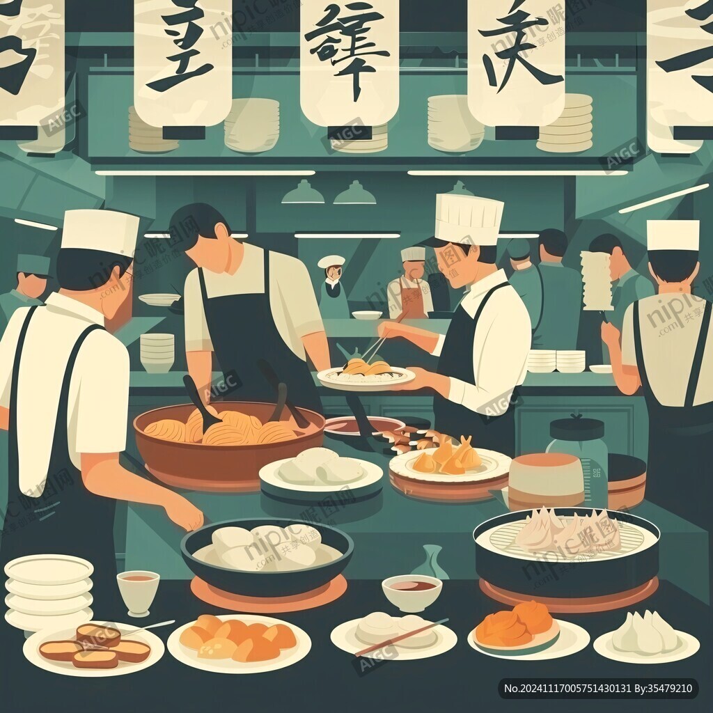 魚丸攤插畫