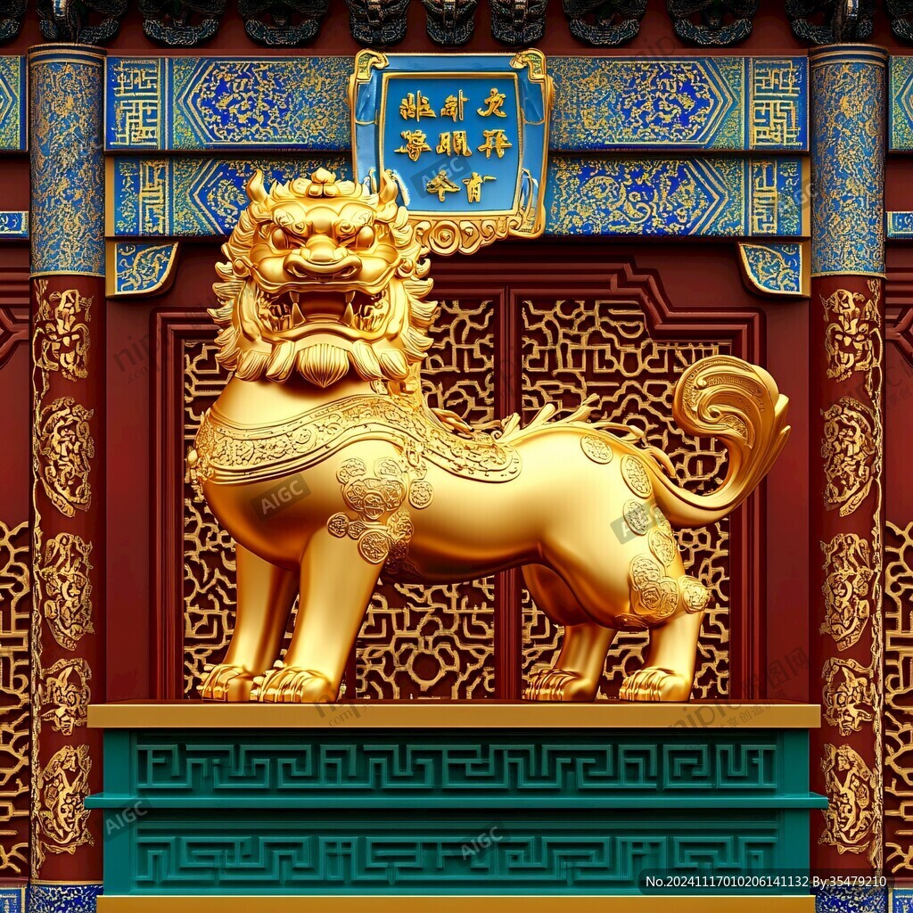 獸首中式大門