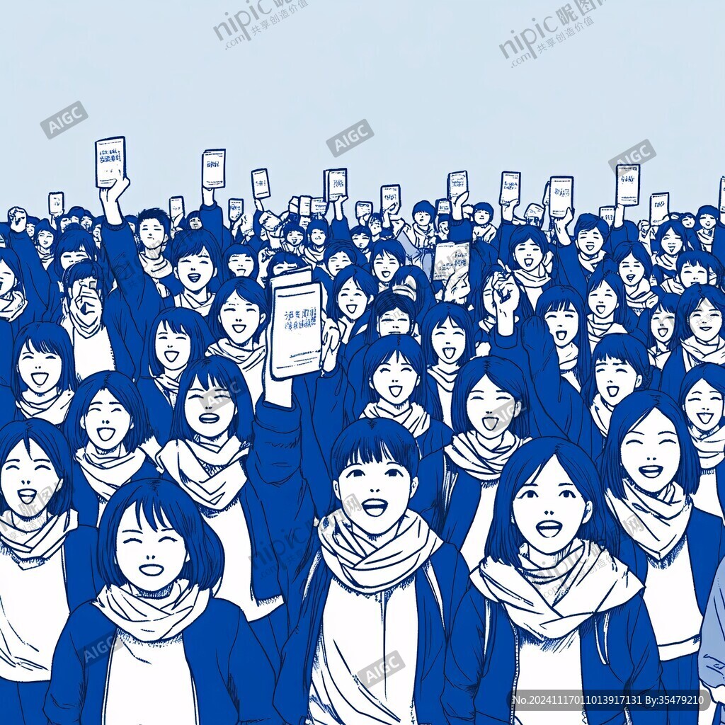 插畫自拍的女人