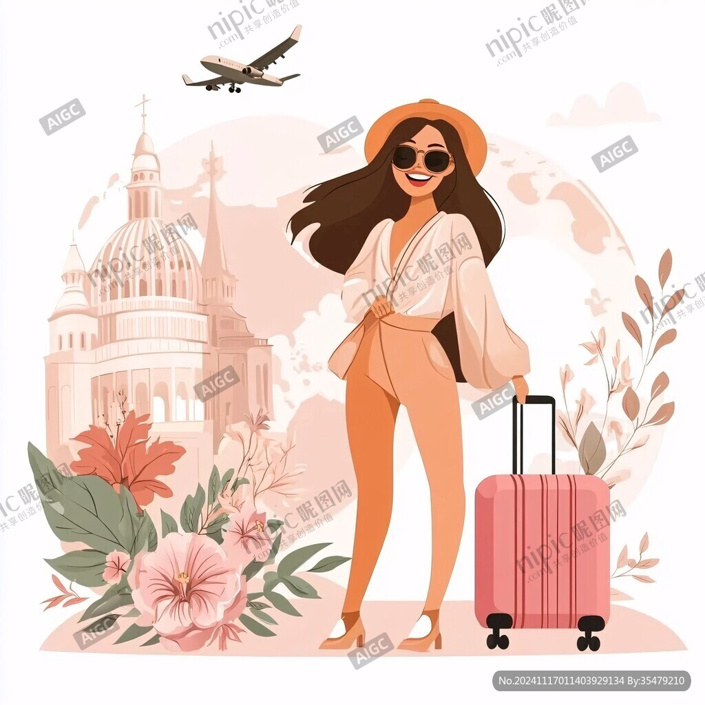 旅游人物插畫