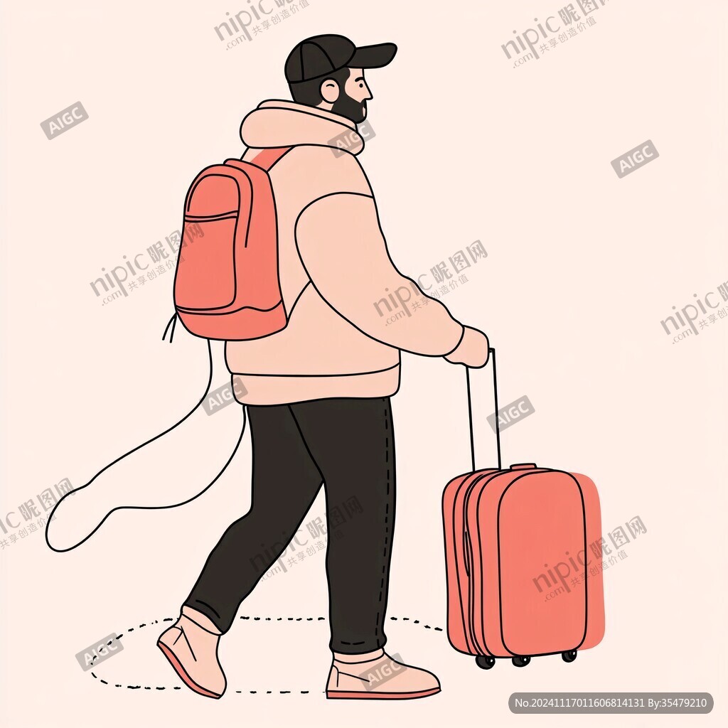 提著行李出行的人