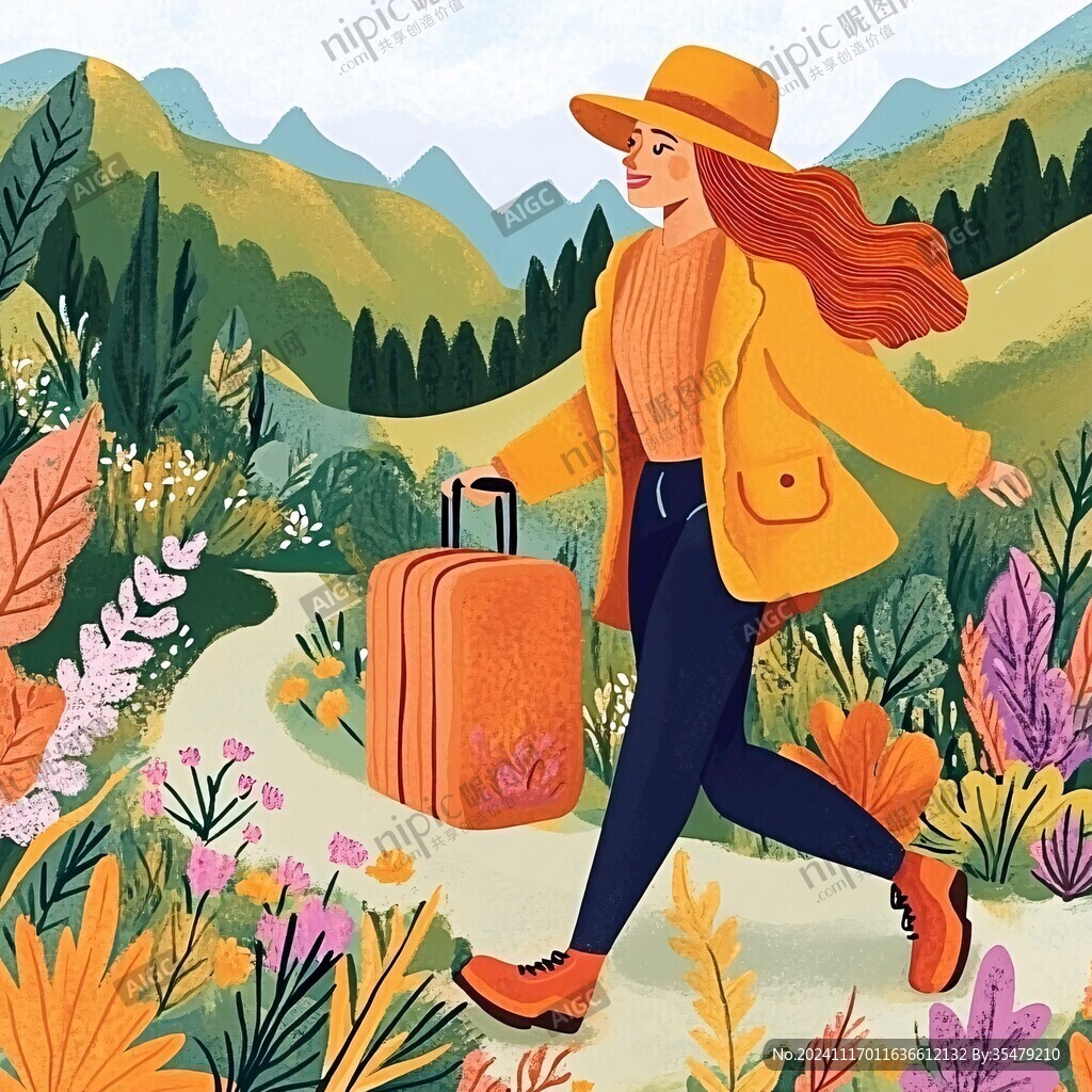 旅游人物插畫