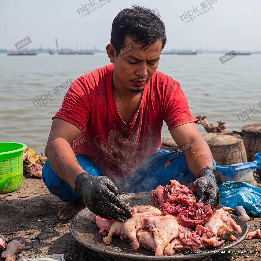 海邊賣海鮮的漁民