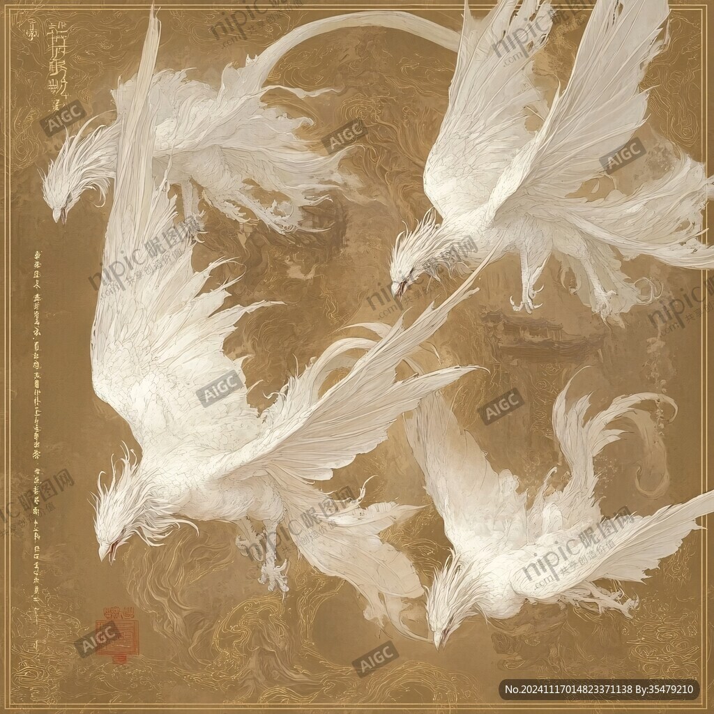 神鳥插畫鸞鳥玄鳥朱雀