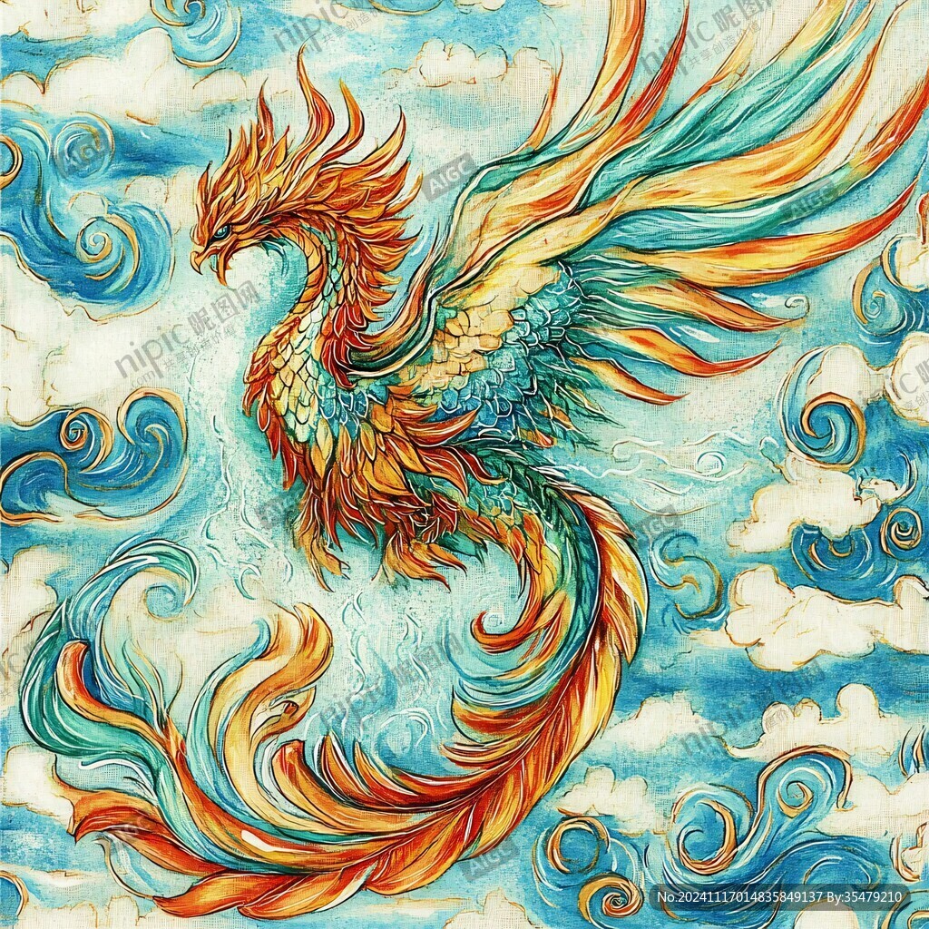 鳳凰朱雀插畫