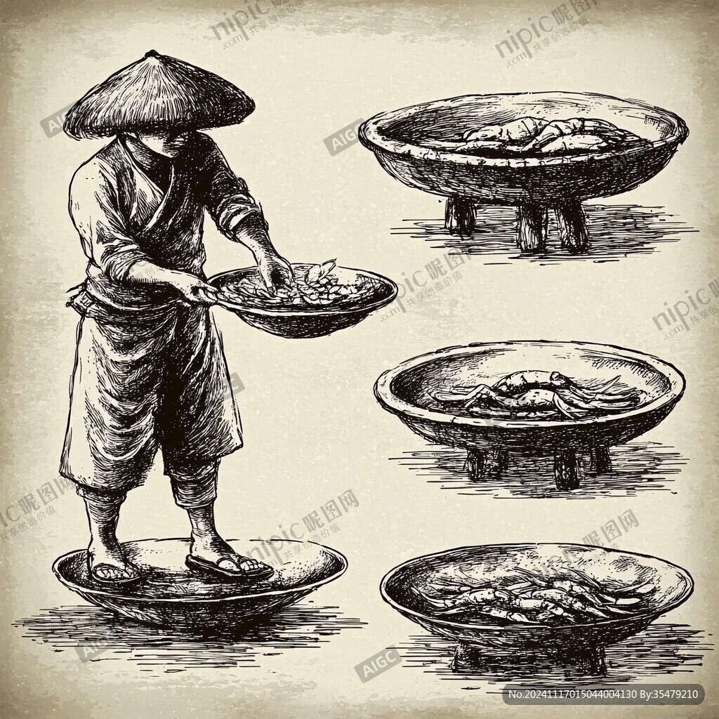 簸箕炊燈箱畫(huà)