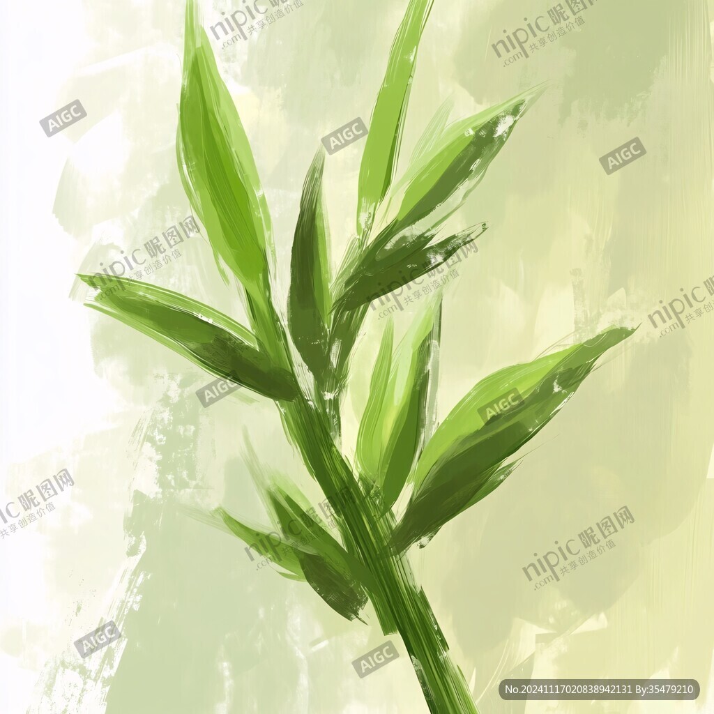 竹葉抽象畫
