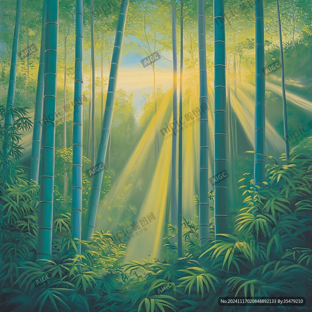 竹林風景畫