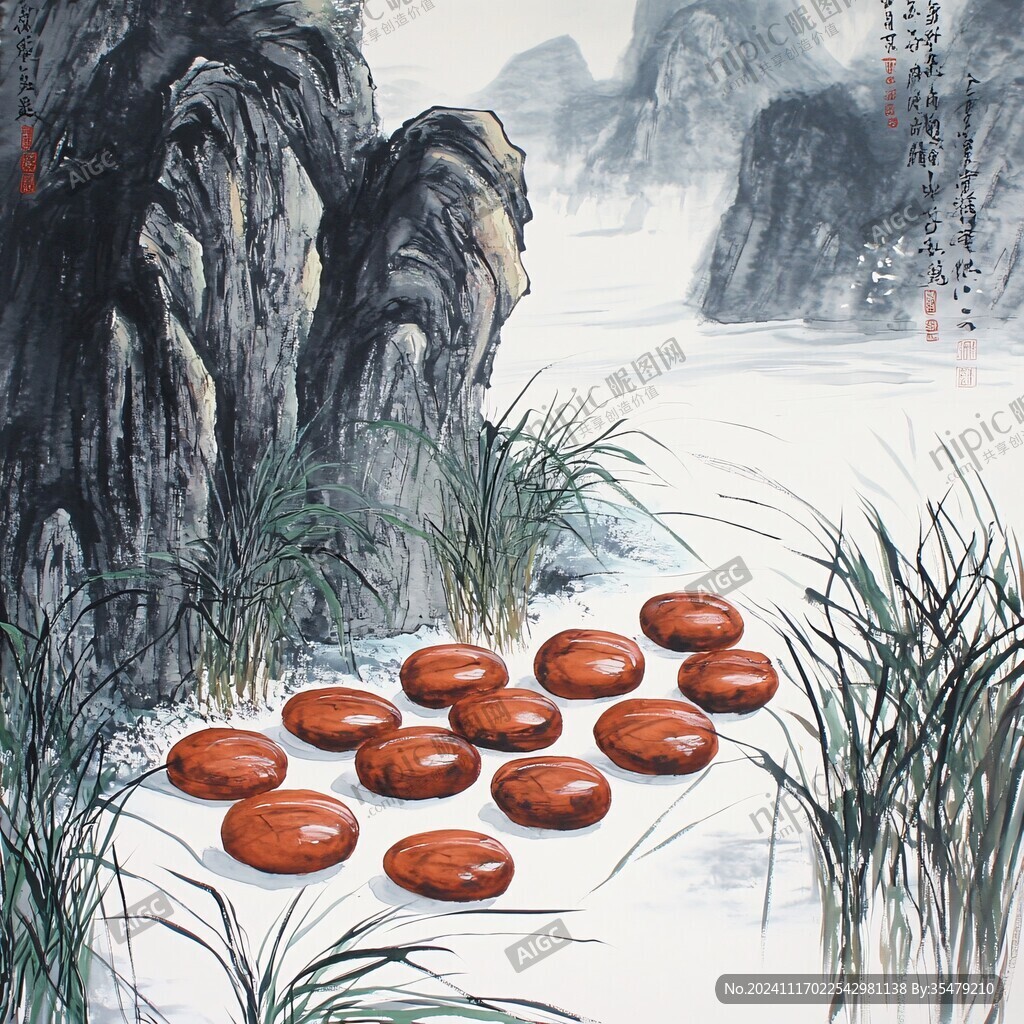 柿瀑圖
