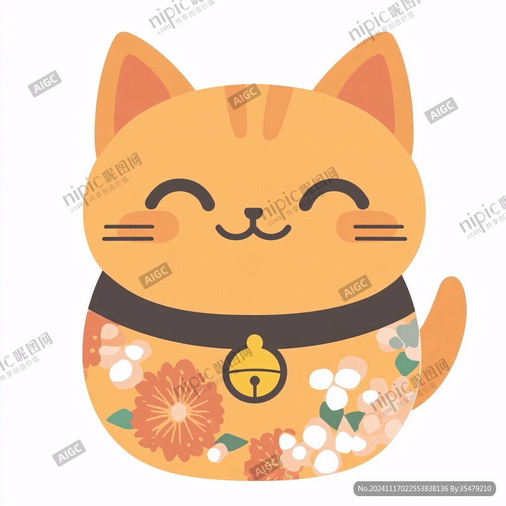 卡通發(fā)財(cái)貓招財(cái)貓橘貓