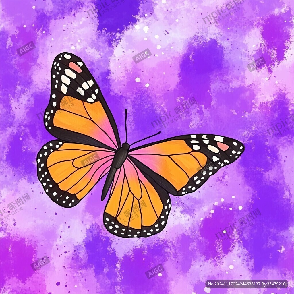 彩色蝴蝶插畫