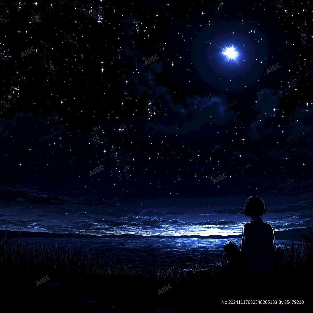 星辰大海男孩背影