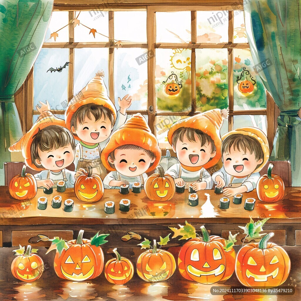 萬圣節(jié)兒童插畫