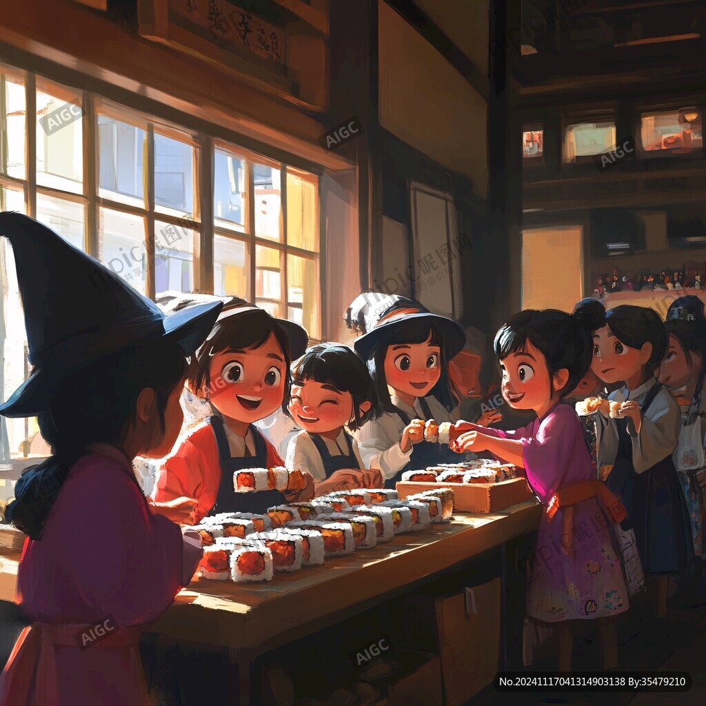 賣云片糕插畫