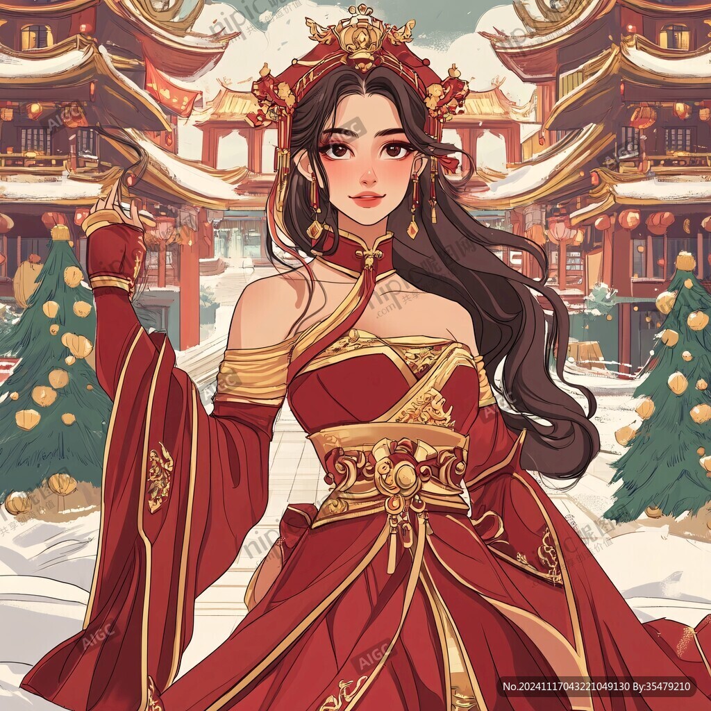 古風美女過年