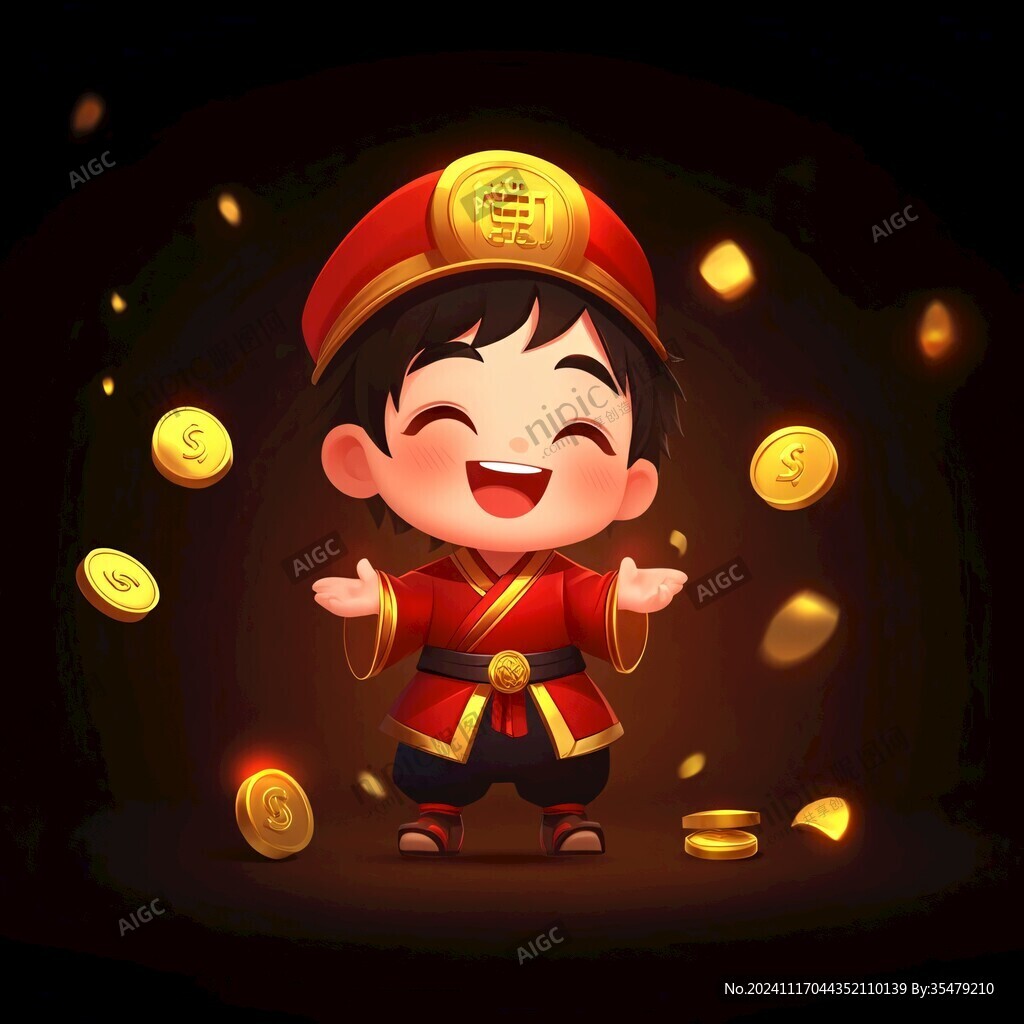 喜慶掌柜小男孩