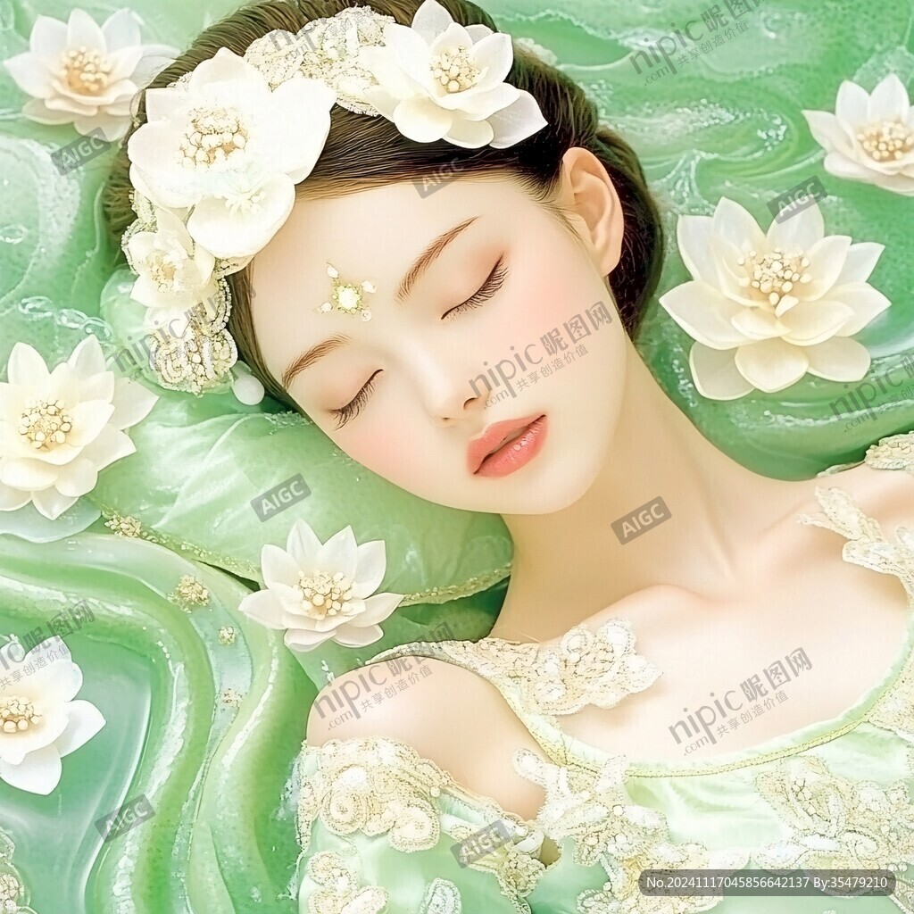 手繪荷花仙女