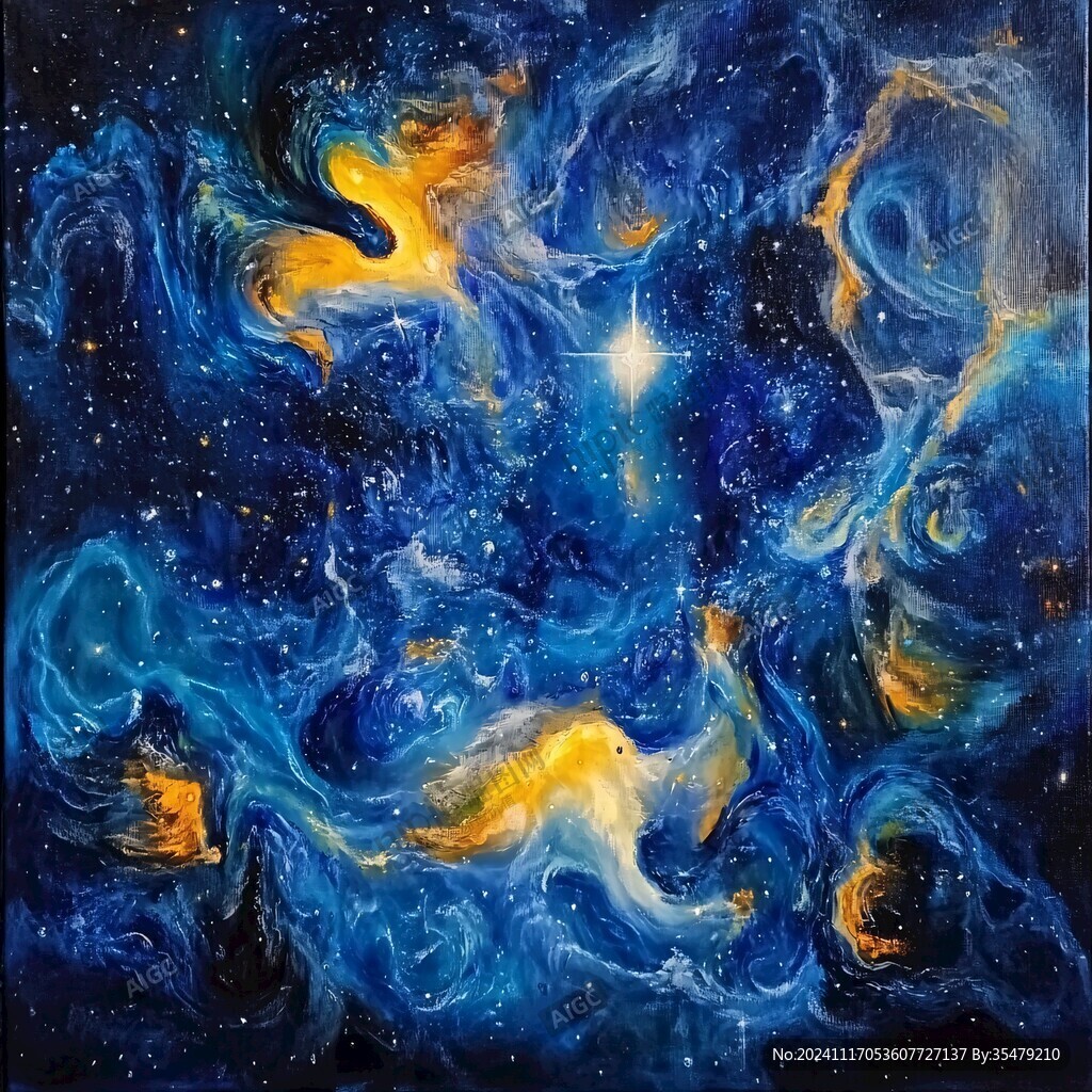 星空流體抽象畫