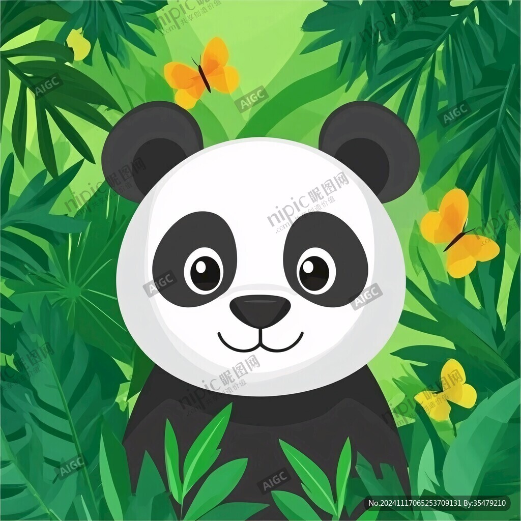 原創(chuàng)卡通熊貓動(dòng)物插畫