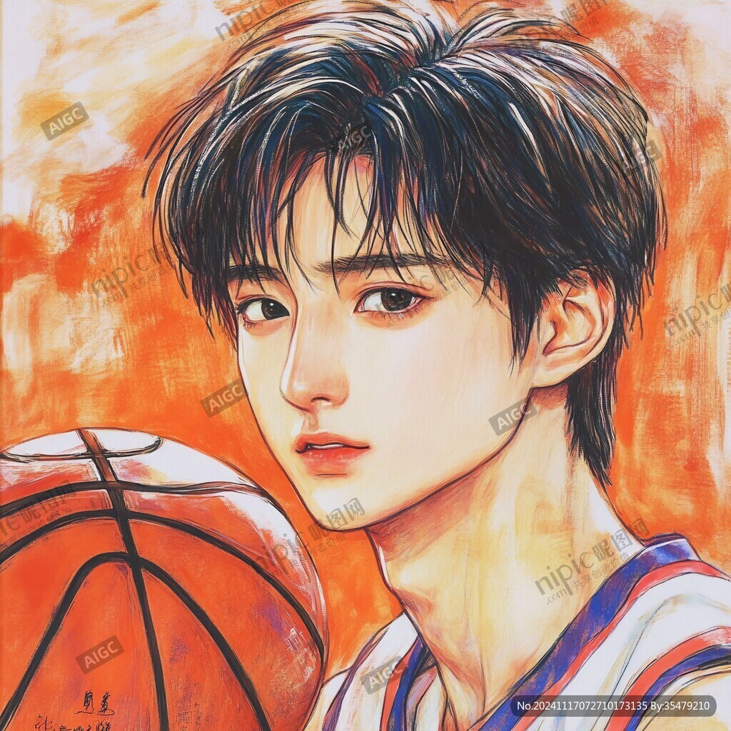 籃球少年插畫