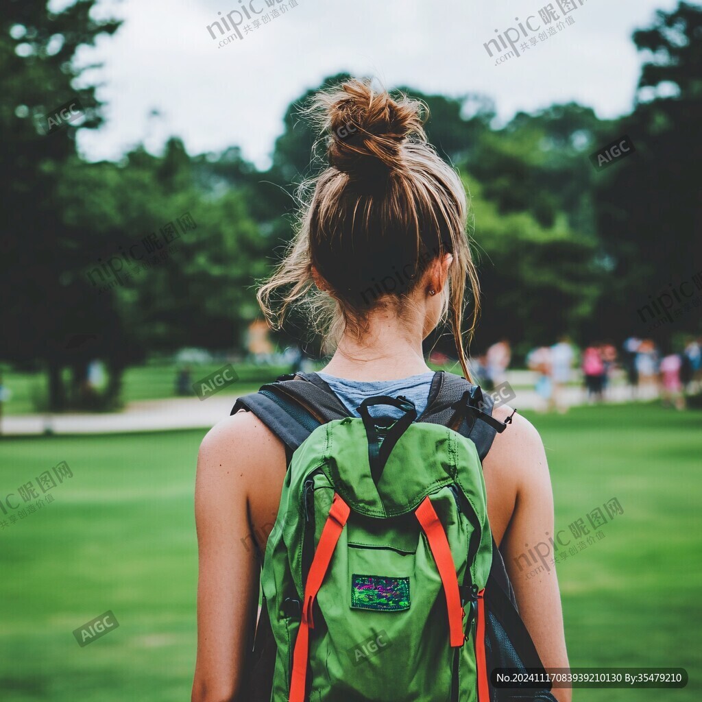 背包女人背影