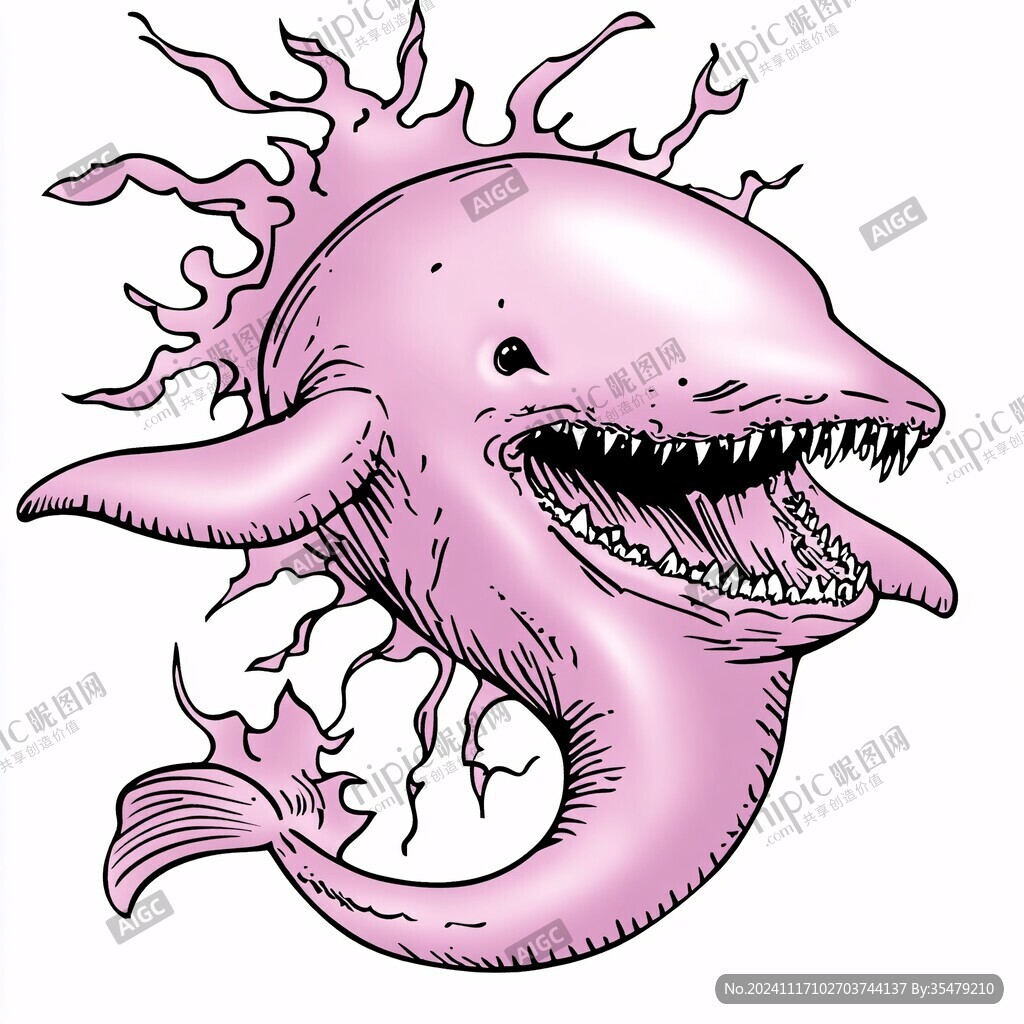 深海魚手繪插畫