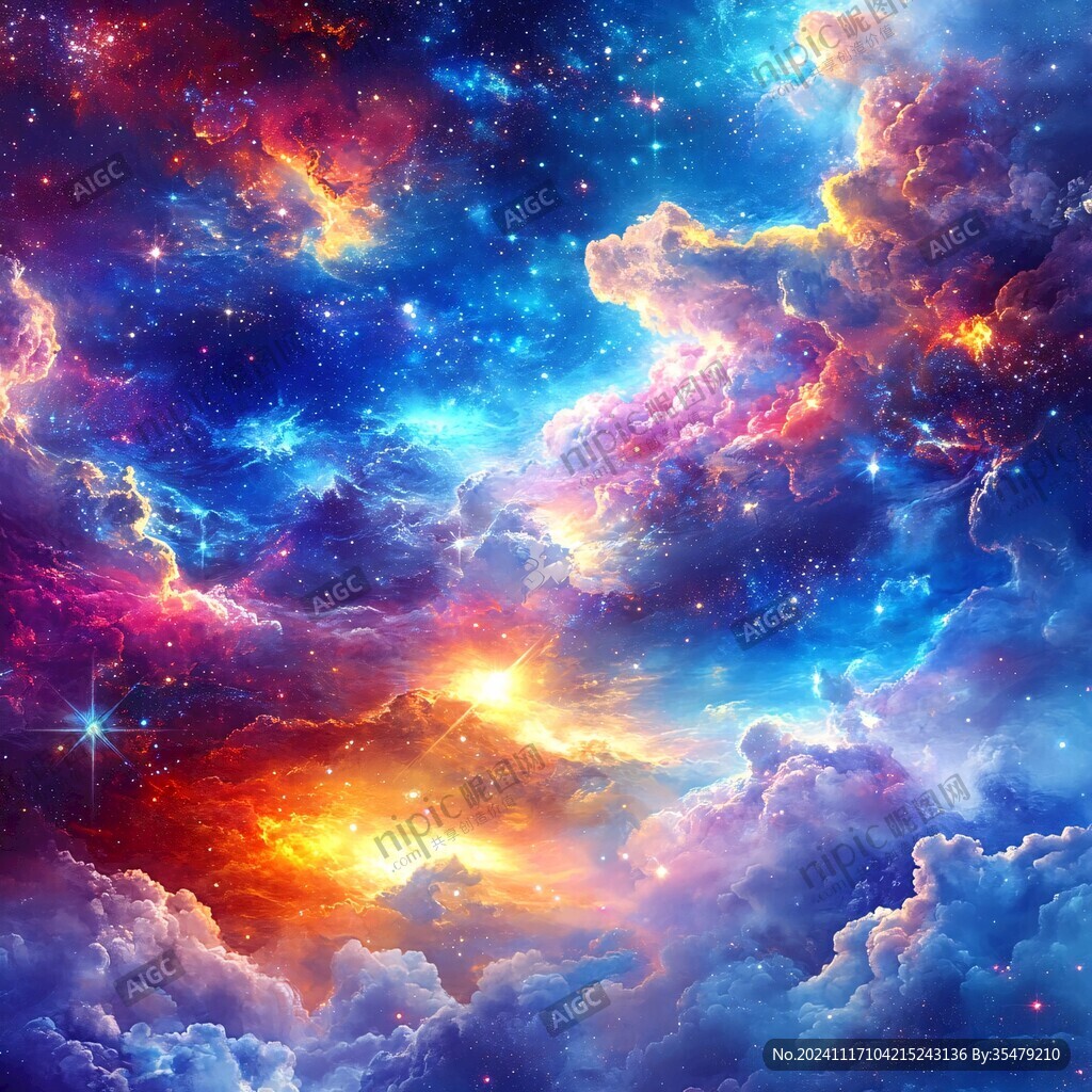 炫彩星空云彩背景