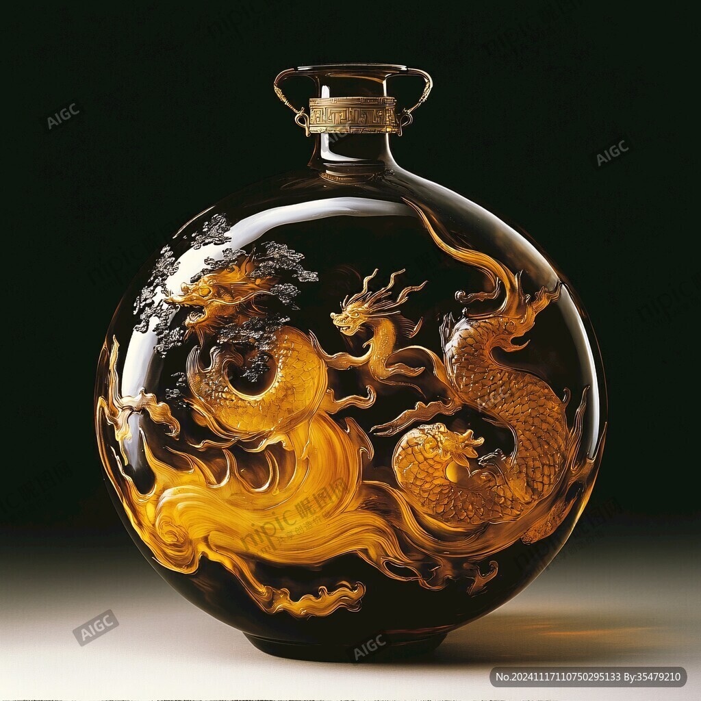 白酒瓶設(shè)計(jì)雙龍戲珠