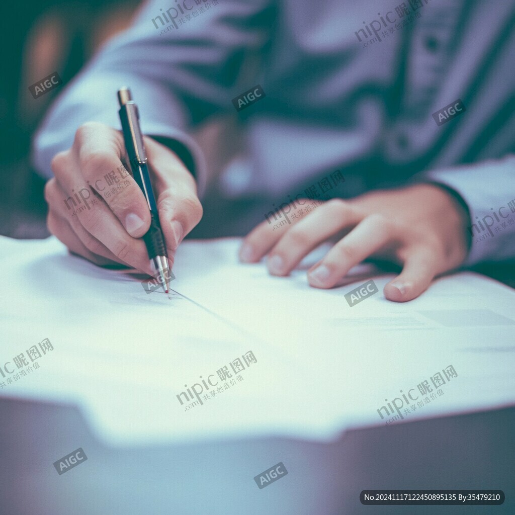 正在寫字的手