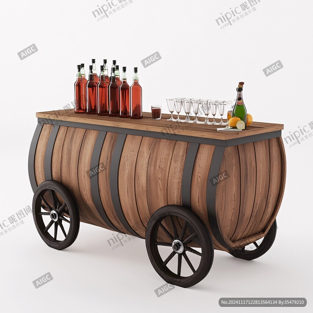 美式推酒車