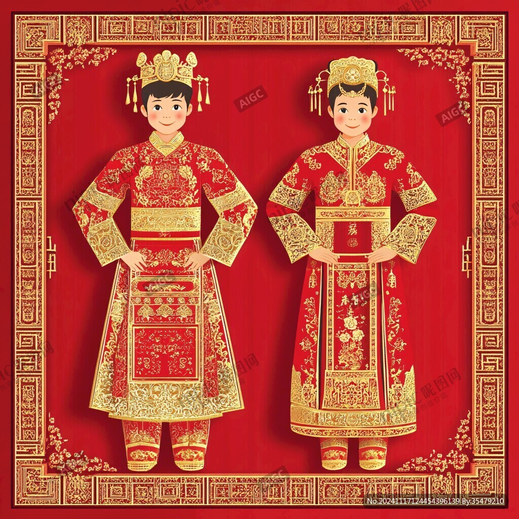 中式婚慶人物