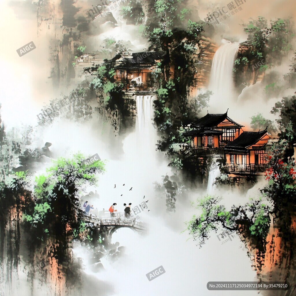 山水畫壁紙墻紙