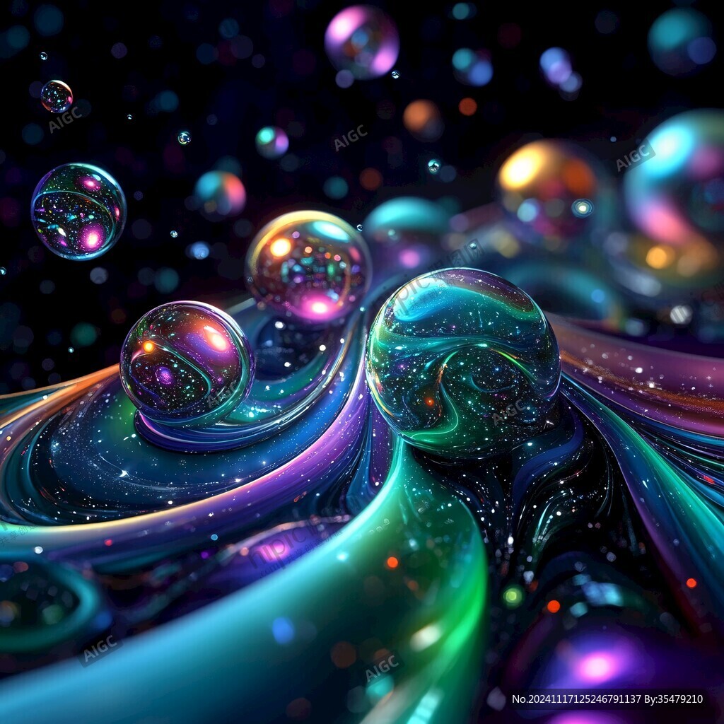 流體球體星空