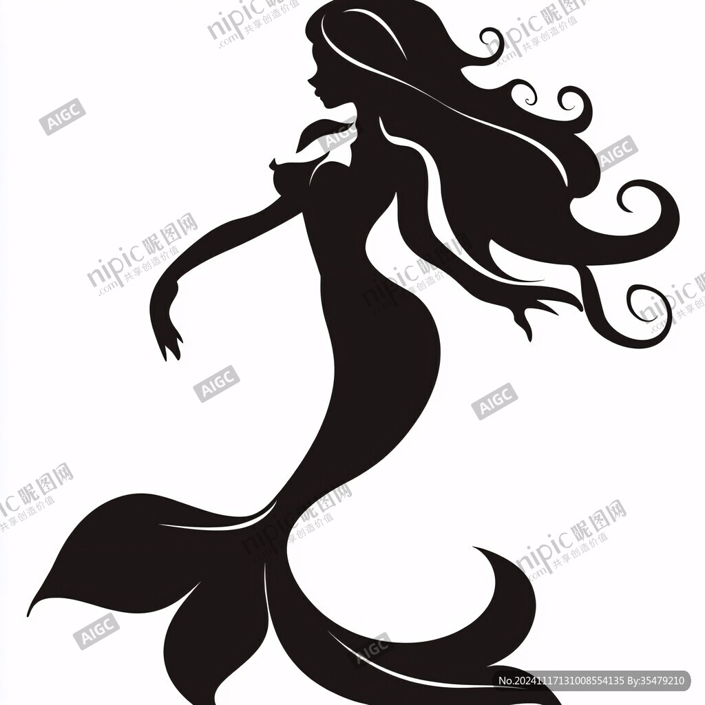 美人魚剪影logo