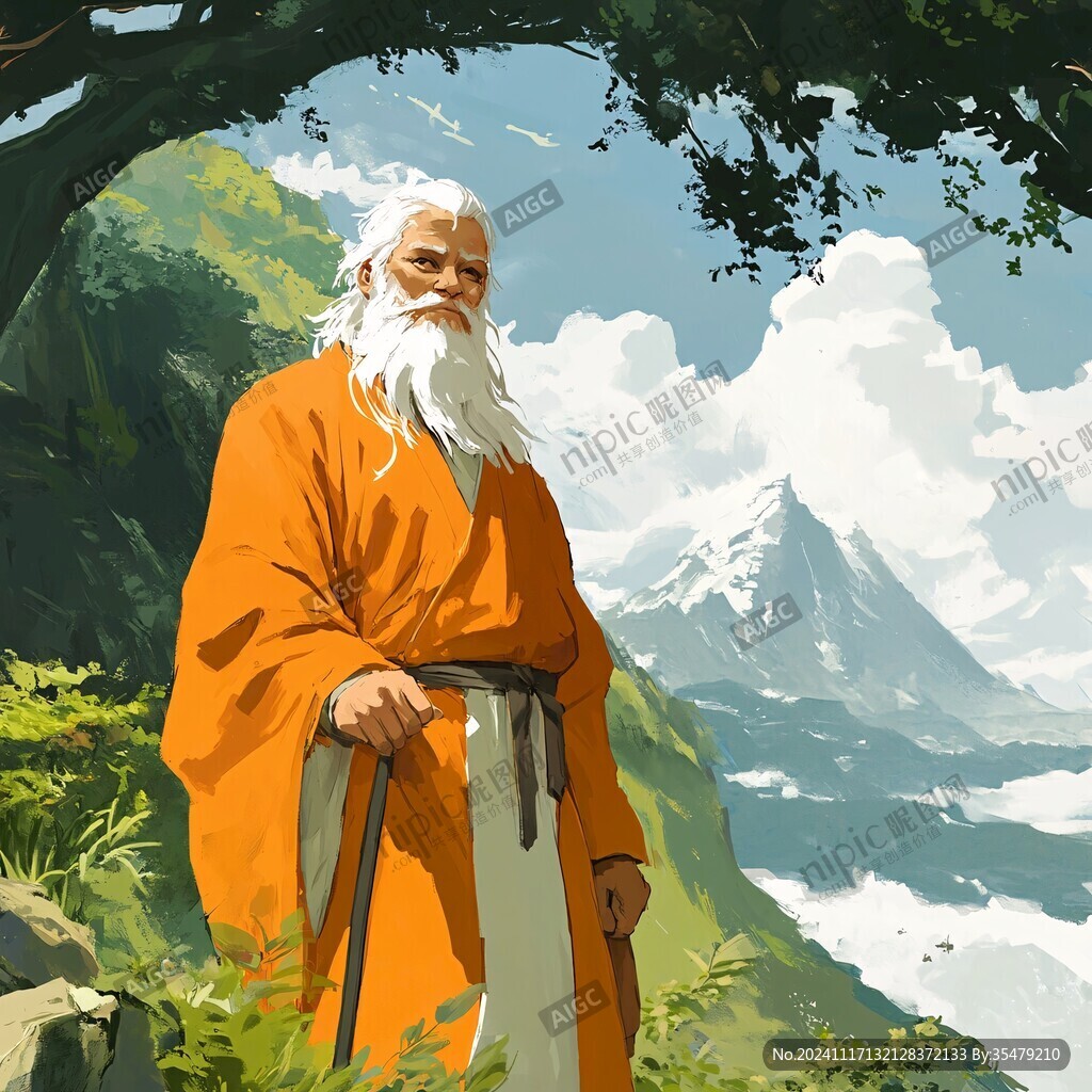 古代采藥老者