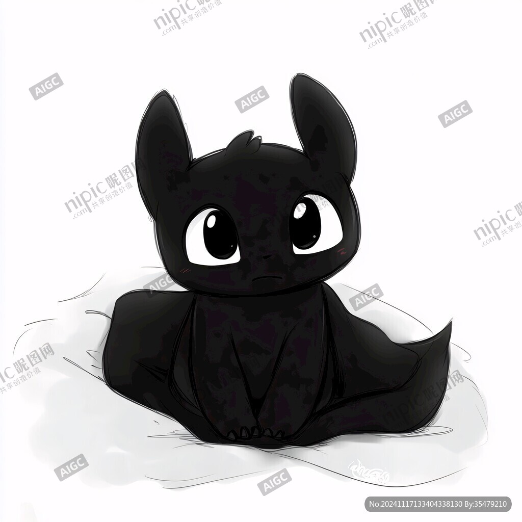 小黑貓插畫