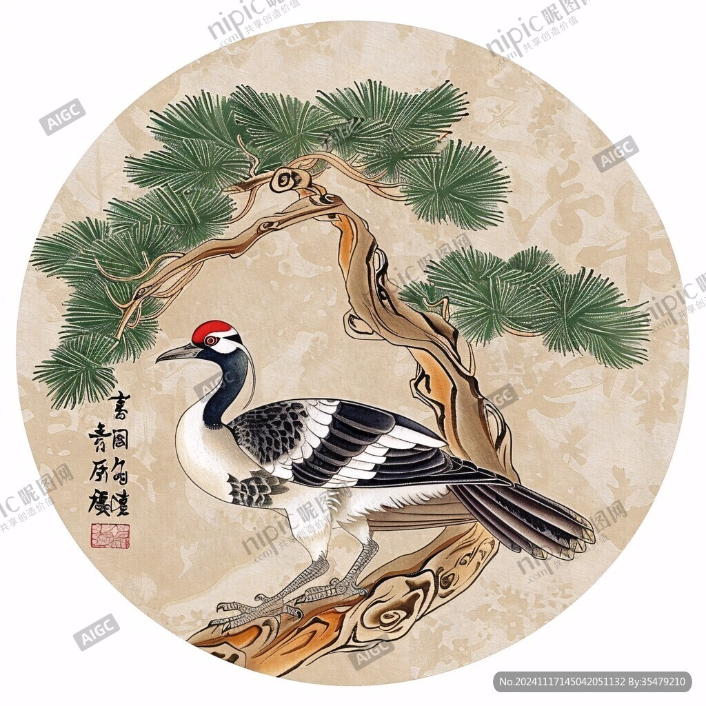 松鶴延年插畫