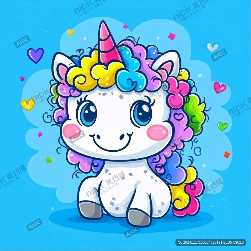 卡通獨角獸彩虹小馬
