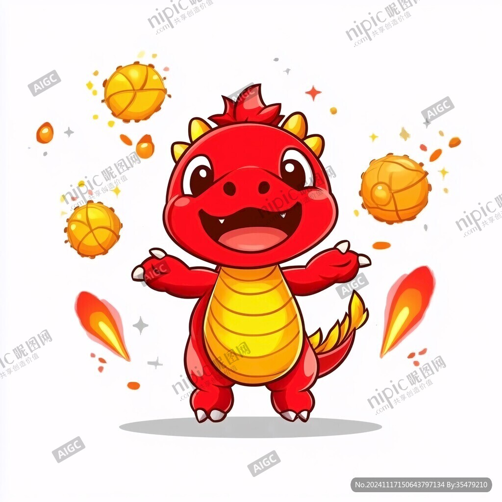 卡通龍年吉祥物插畫